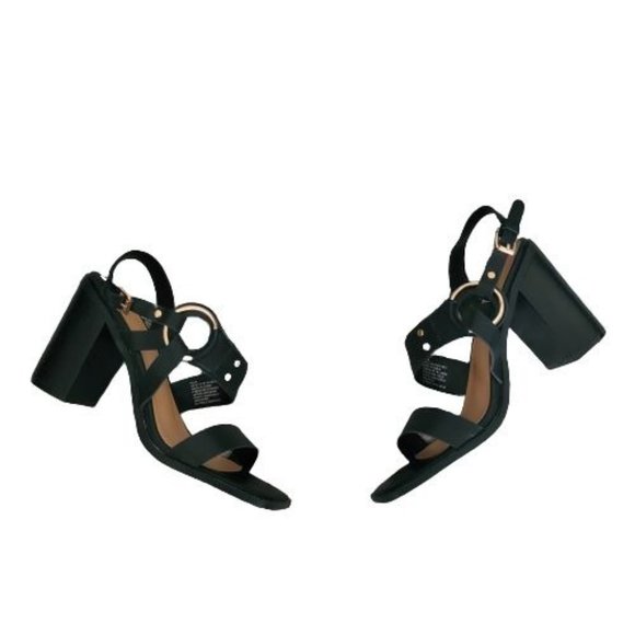 JustFab Women's KAIA Strappy Block Heeled Sandals Black Size 8 NWOT - Picture 5 of 16